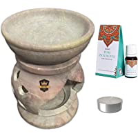 Quemador de Aceites Esenciales Aromaterapia | Quemador de Piedra Estilo Artesanal | Incluye 1 Aceite Goloka Pure…